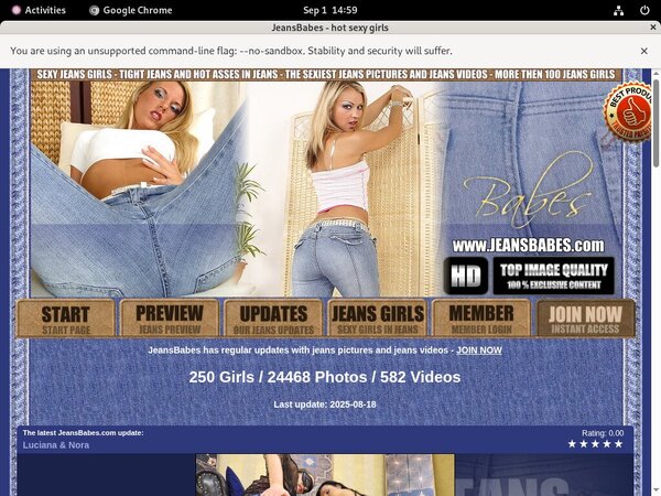 Jeans Babes Vendo Page