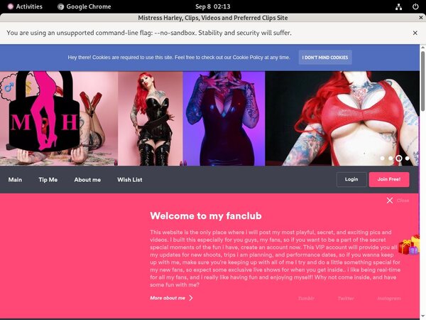Mistress Harley Working Password