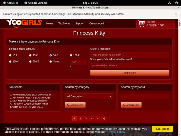 PrincessKitty With Prepaid Card